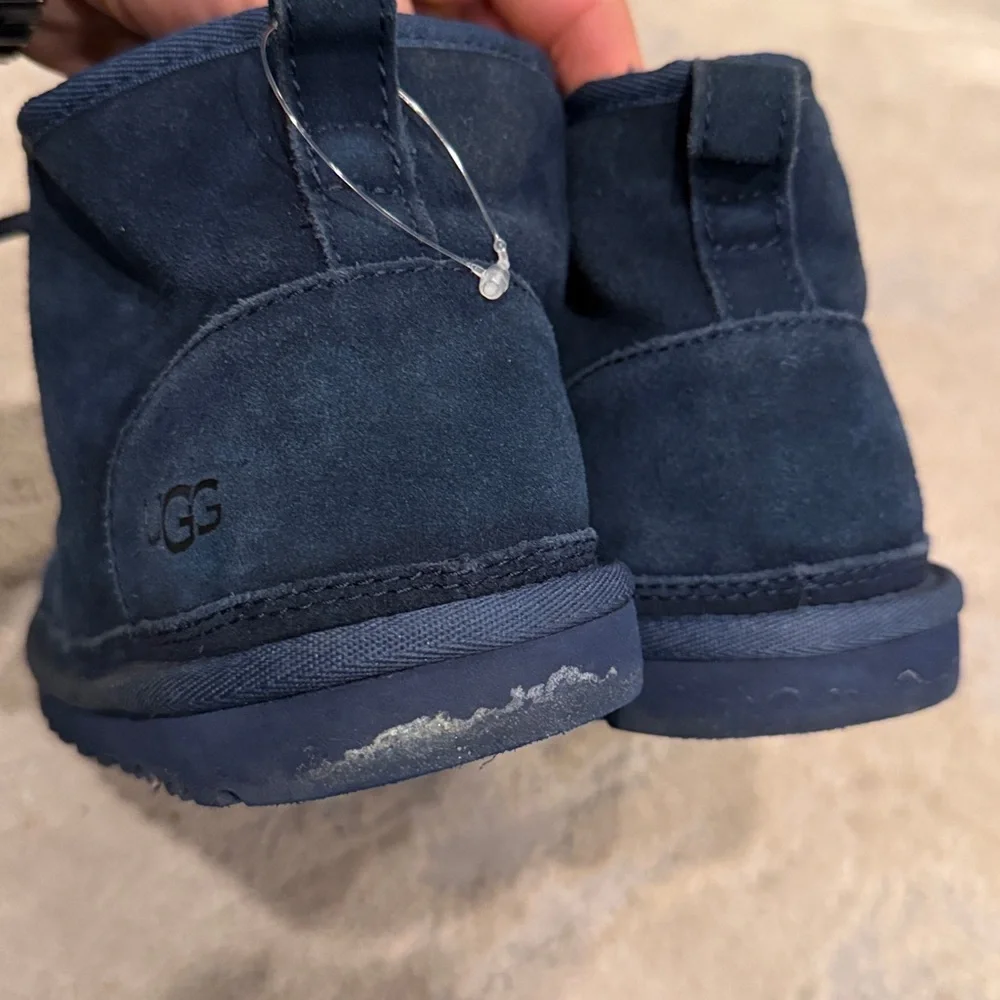 UGG Neumel Navy Blue Suede Sheepskin Chukka Ankle Boots Shoes Size US 9 men